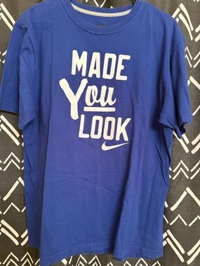 Nike Blue 'Made You Look' Graphic Tee royal blue